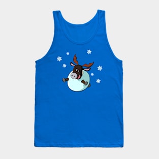 Snowball reindeer with snowflakes Tank Top